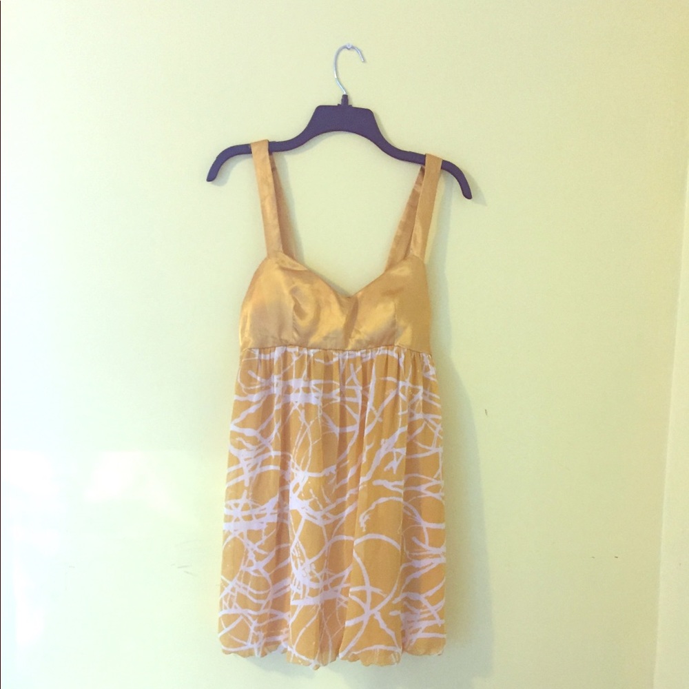 Summer Babydoll Mini yellow and white dress
